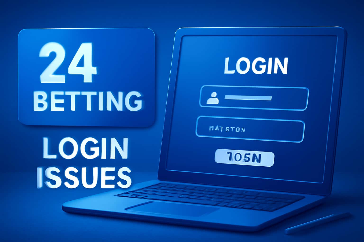 A neutral scene depicting common login issues for 24 Betting with clear text.