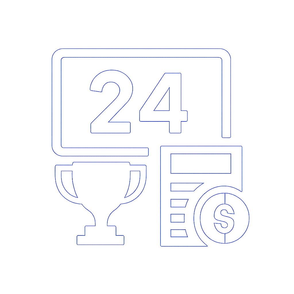 A simple badge design indicating assistance with 24 Betting login issues.