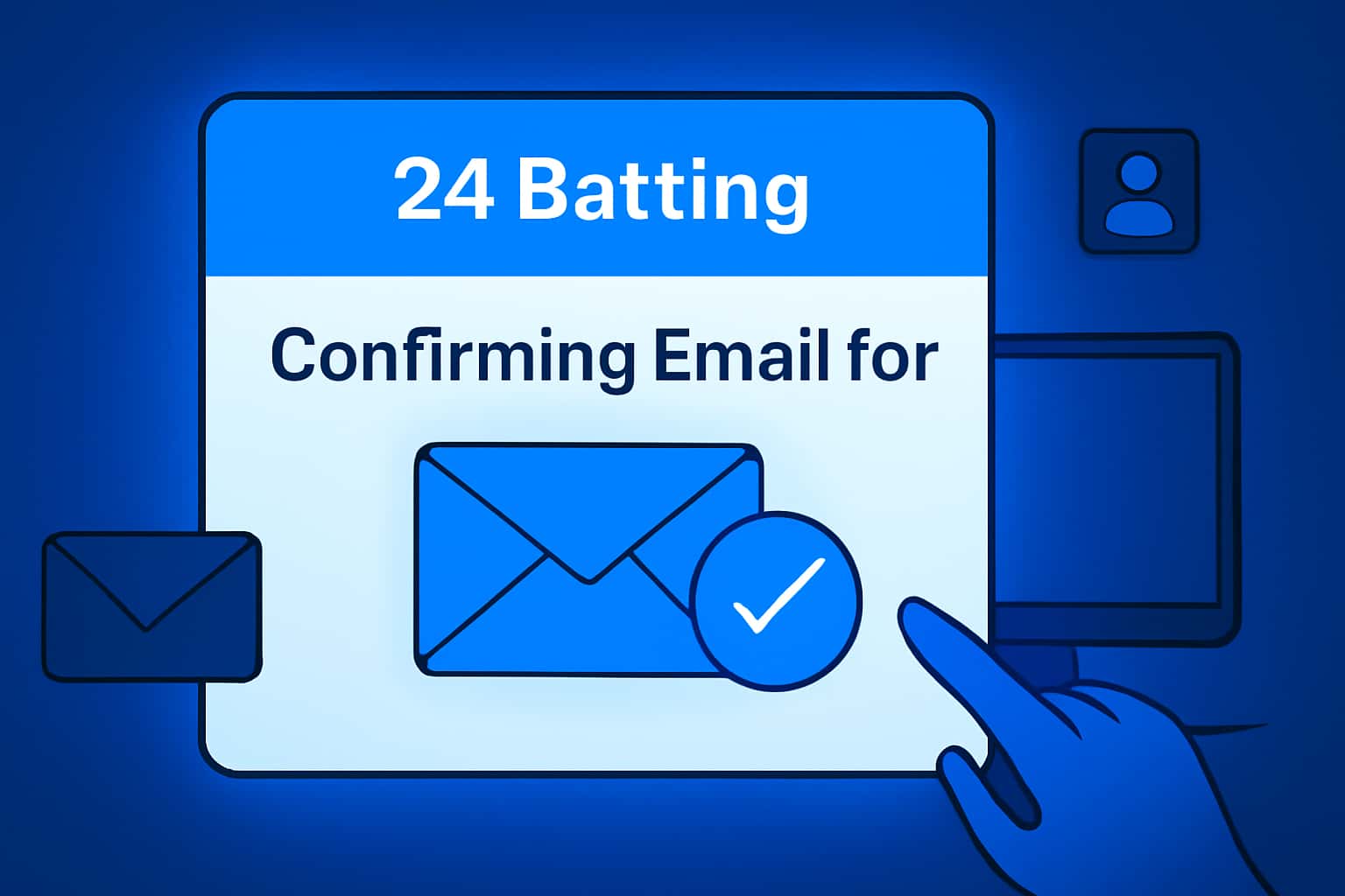 Informational graphic about confirming email for 24 Betting