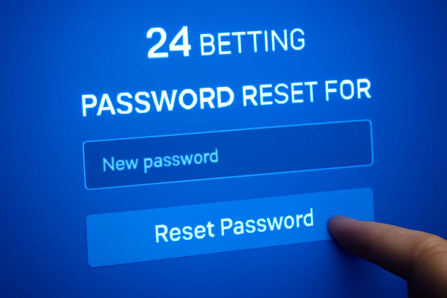 An informative visual representation of the Password Reset process for 24 Betting.