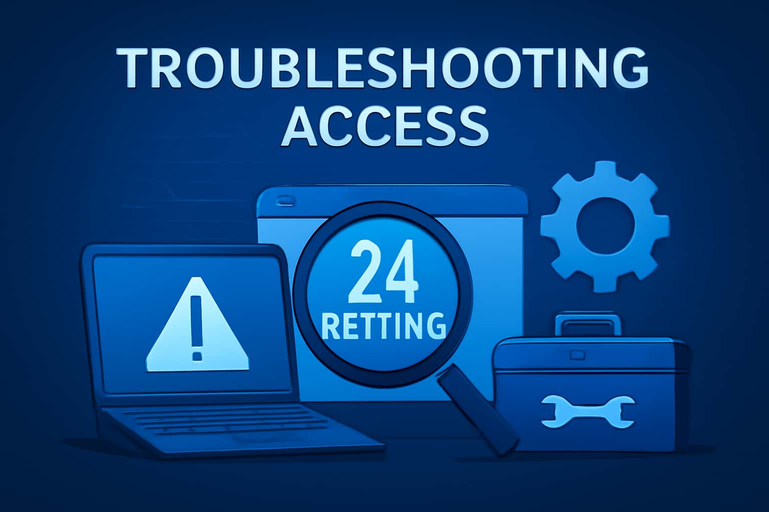 An informative graphic about troubleshooting access issues on 24 Betting.