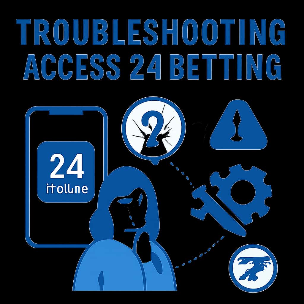 An educational diagram outlining troubleshooting steps for Access 24 Betting.