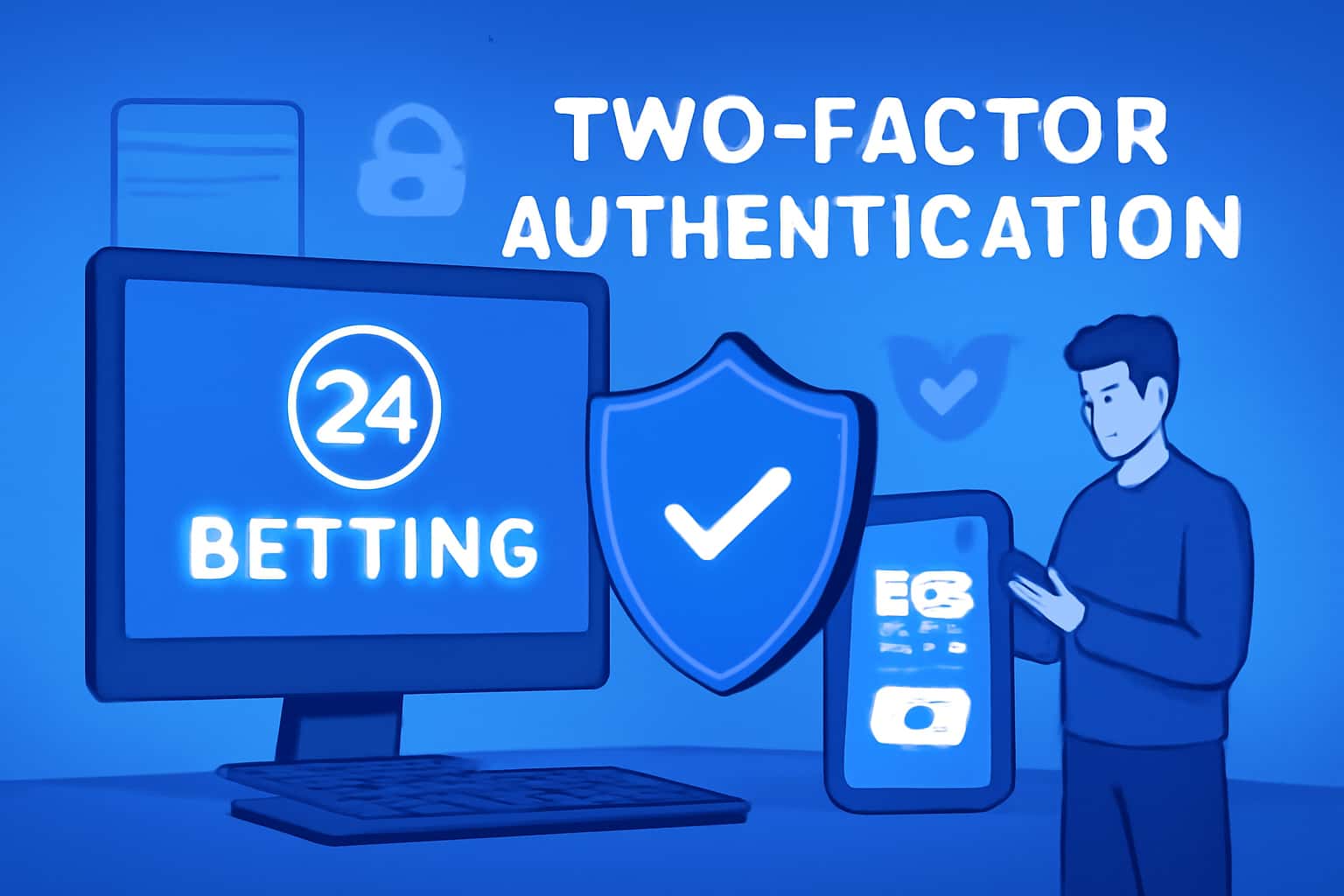 An informational graphic illustrating the concept of Two-Factor Authentication for 24 Betting security.