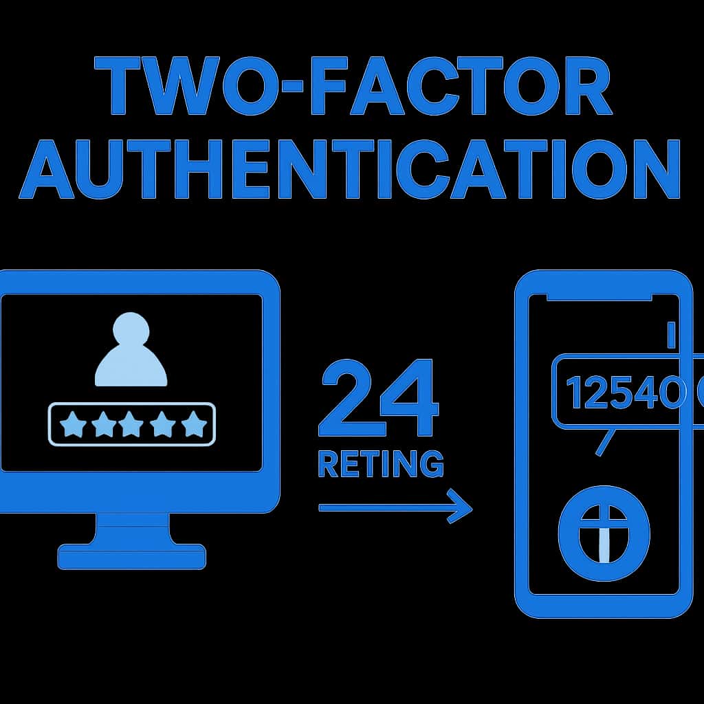 An educational diagram detailing the process of Two-Factor Authentication for 24 Betting.