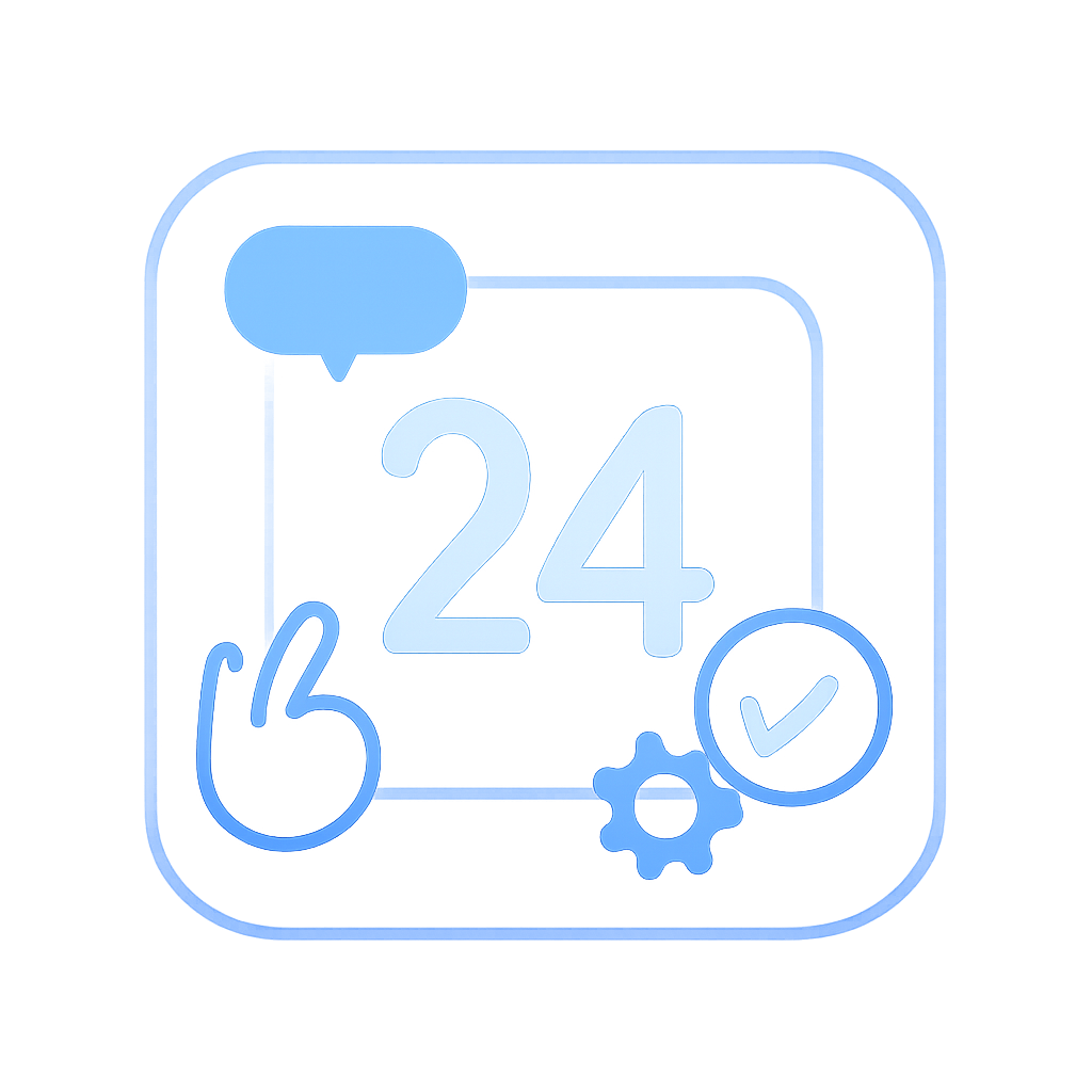 A simple badge design indicating assistance with 24 Betting login issues.