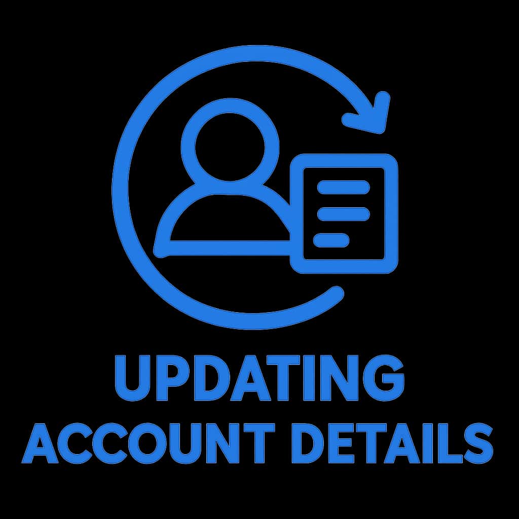 An icon depicting account details update instructions for 24 Betting.