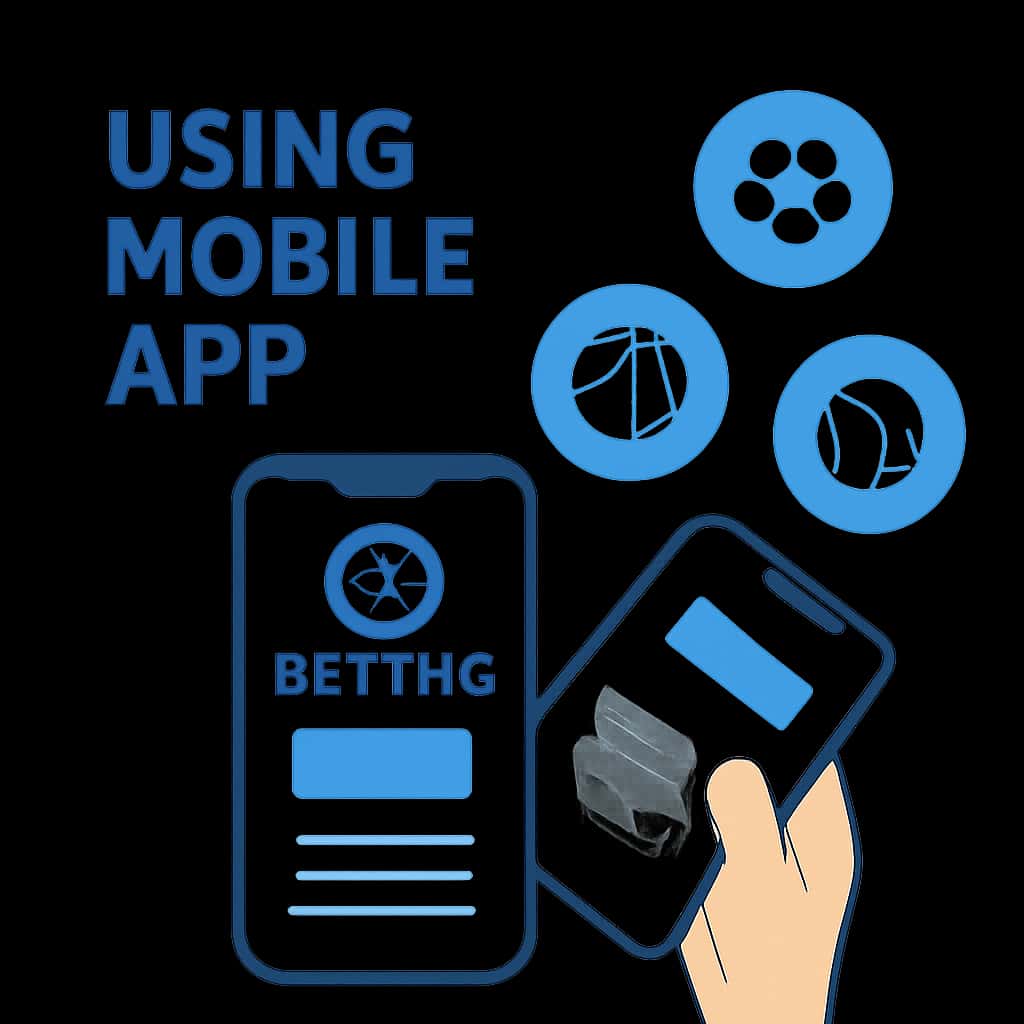 Diagram explaining the features of the 24 Betting mobile app.